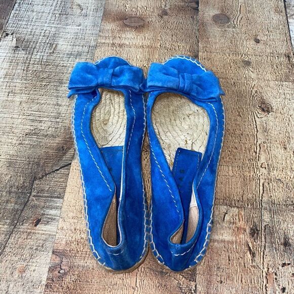 Paloma Blue Bow Suede Espadrilles Flats - Picture 3 of 12